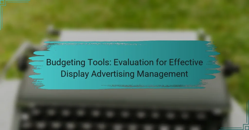 Budgeting Tools: Evaluation for Effective Display Advertising Management