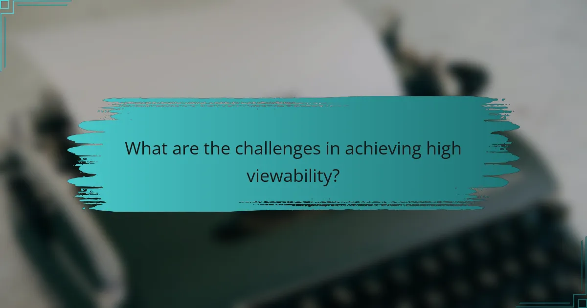 What are the challenges in achieving high viewability?