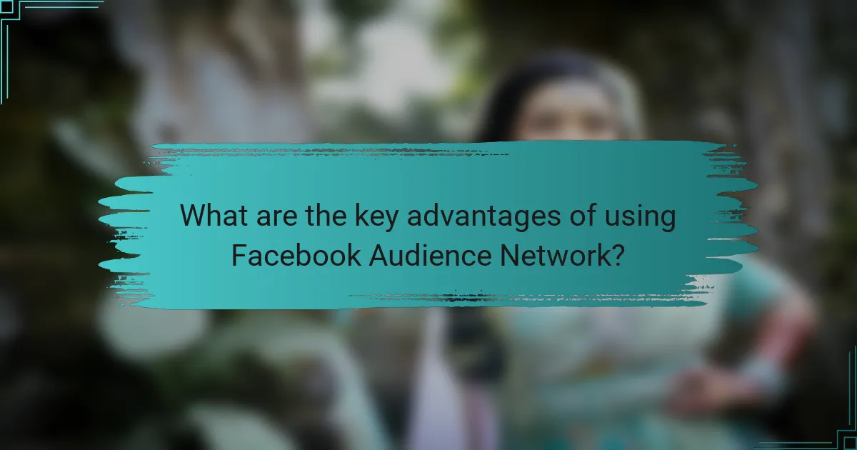 What are the key advantages of using Facebook Audience Network?
