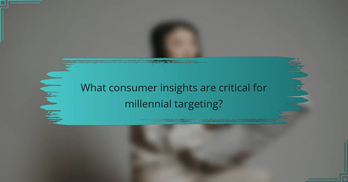 What consumer insights are critical for millennial targeting?