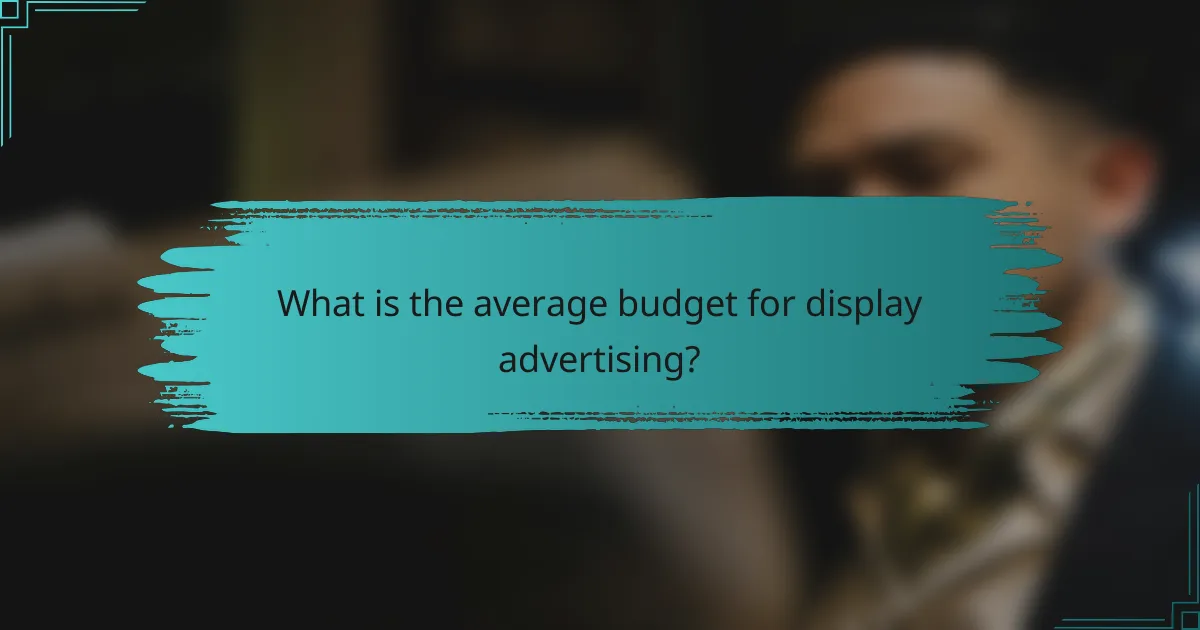 What is the average budget for display advertising?